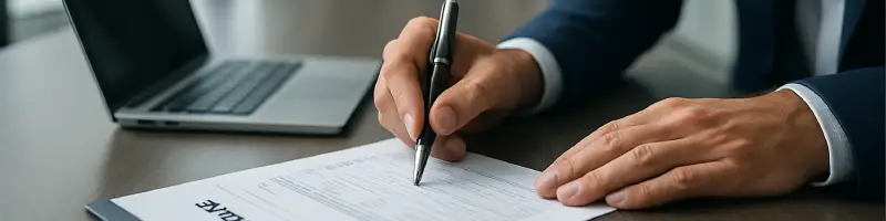 見積書とPCを前にした査定の手元