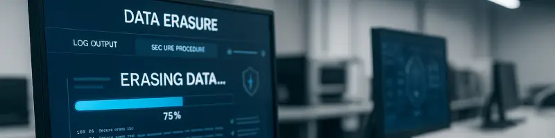 HDD/SSDのデータ消去作業の手元